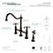 Kingston Brass KS1275TXBS French Country Bridge Kitchen Faucet W/ Brass Sprayer, Brnz KS1275TXBS - alternate 2